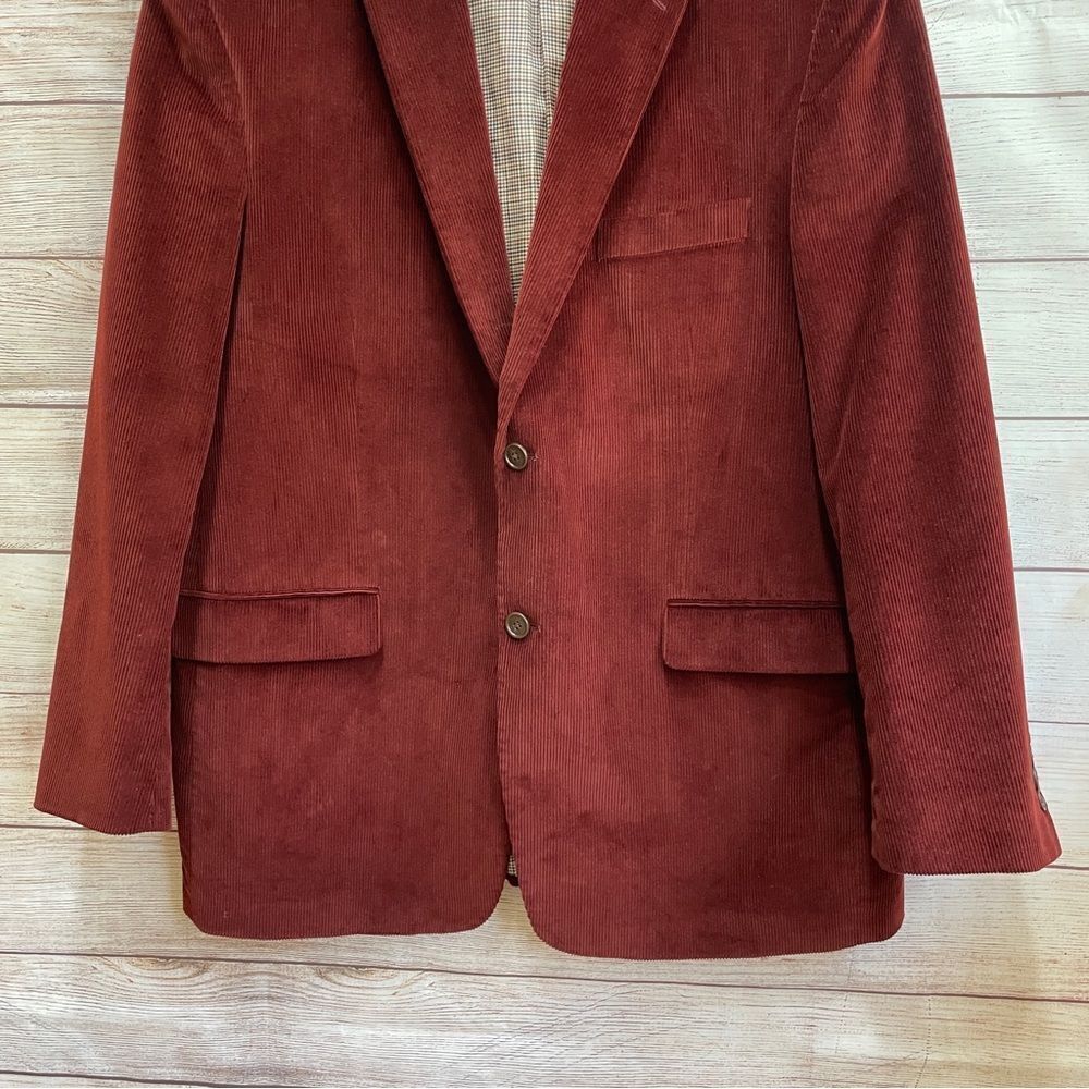 SADDLEBRED CORDUROY‎ BLAZER IN WINE - Picture 4 of 7